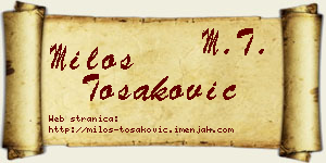 Miloš Tošaković vizit kartica